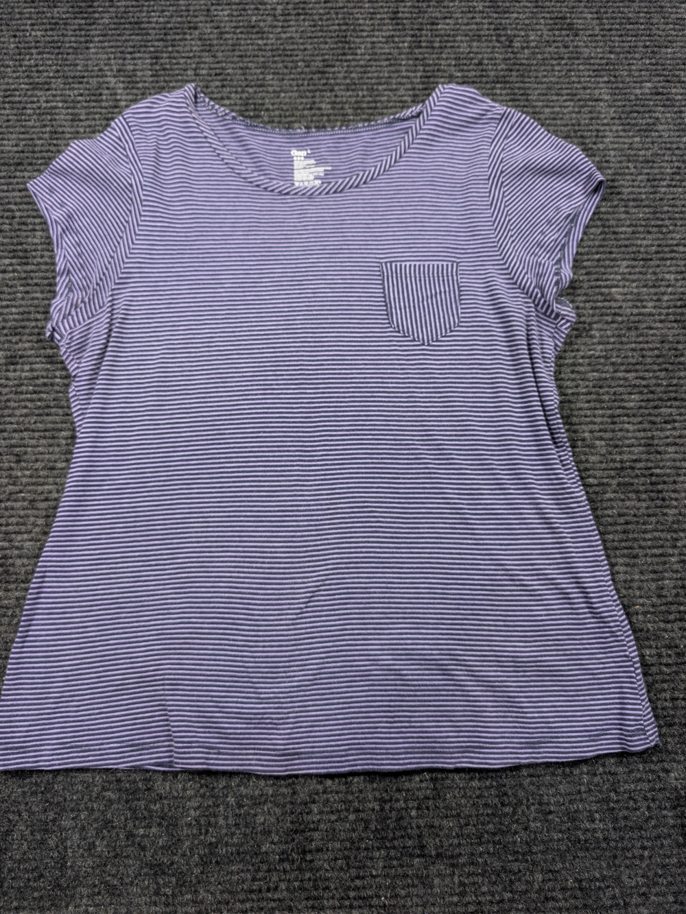 GAP Purple Striped Short Sleeve Tee with Pocket
